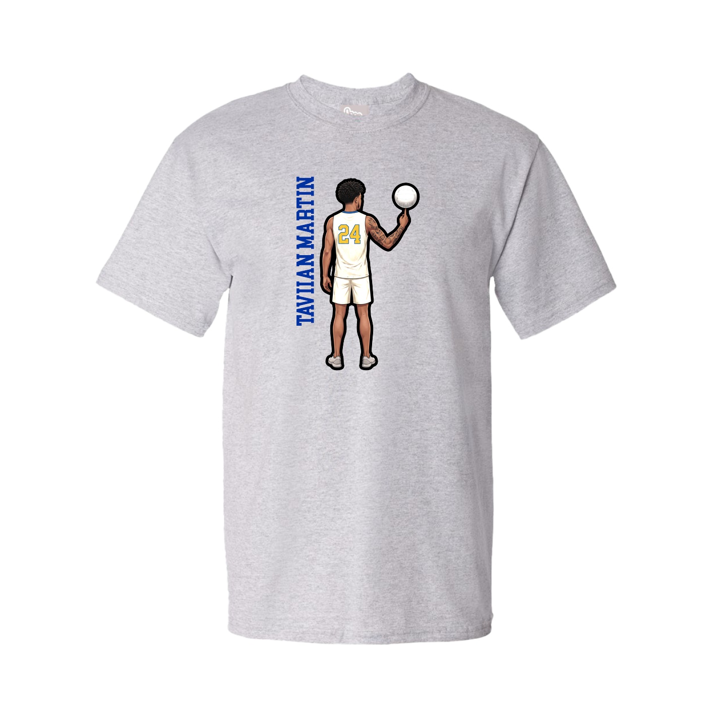 Tee — Name Vertical in Grey