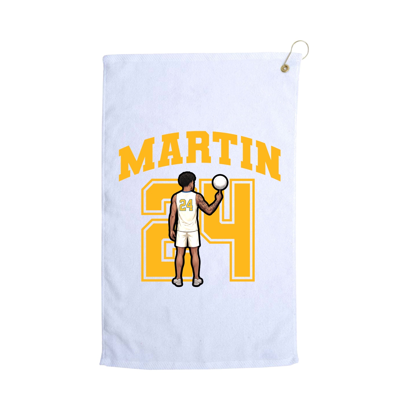 Golf Towel — Number in White