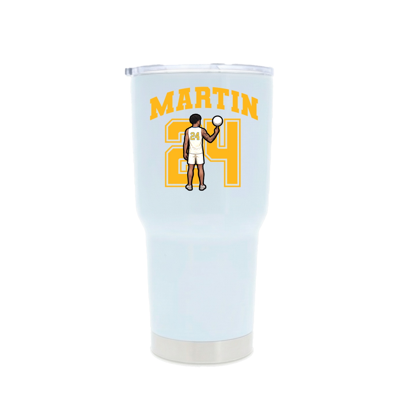 30oz Stainless Steel Tumbler — Number in White