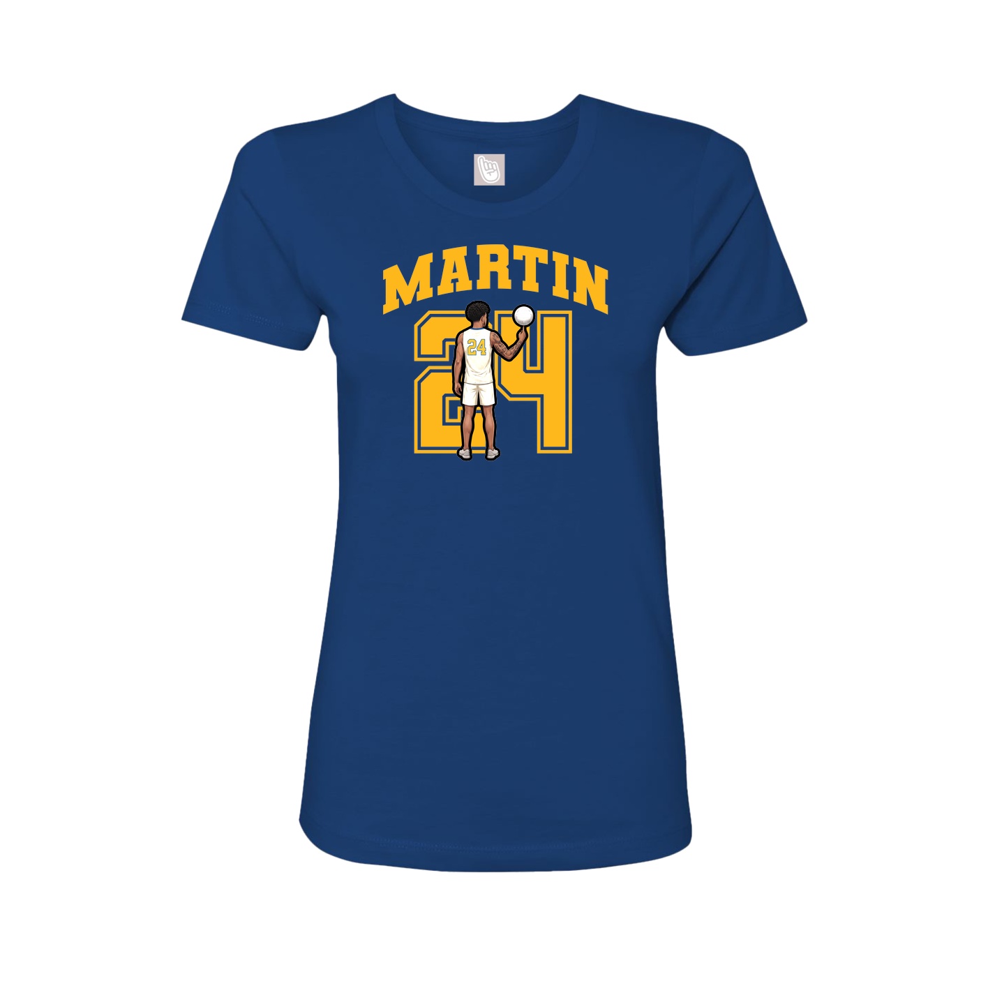 Fitted Women's Tee — Number in Royal