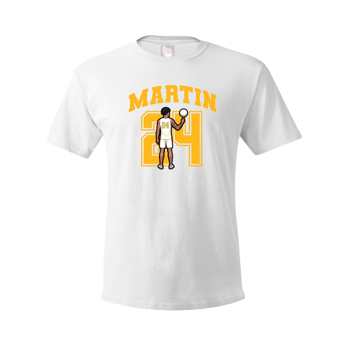 Youth Tee — Number in White