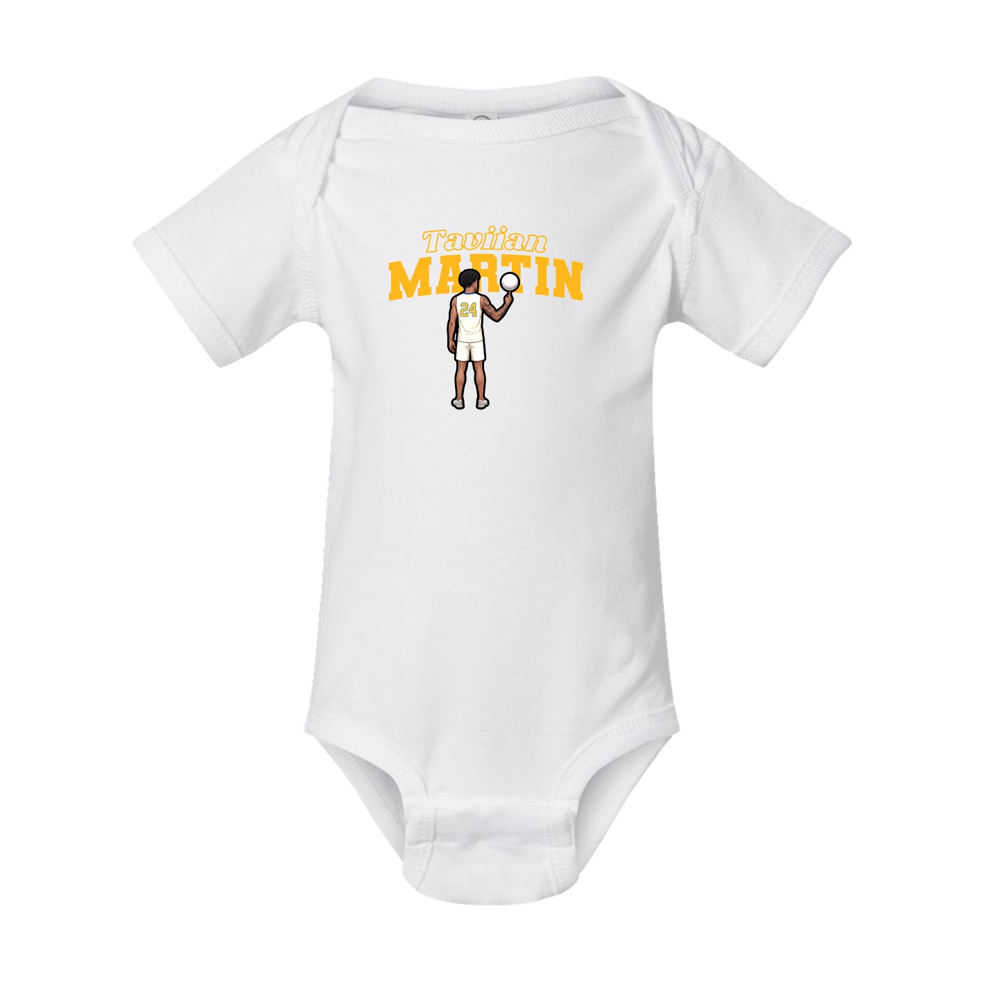 Baby Onesie — Name Arch in White