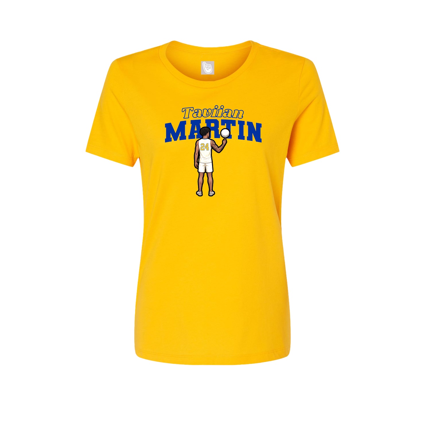 Fitted Women's Tee — Name Arch in Gold