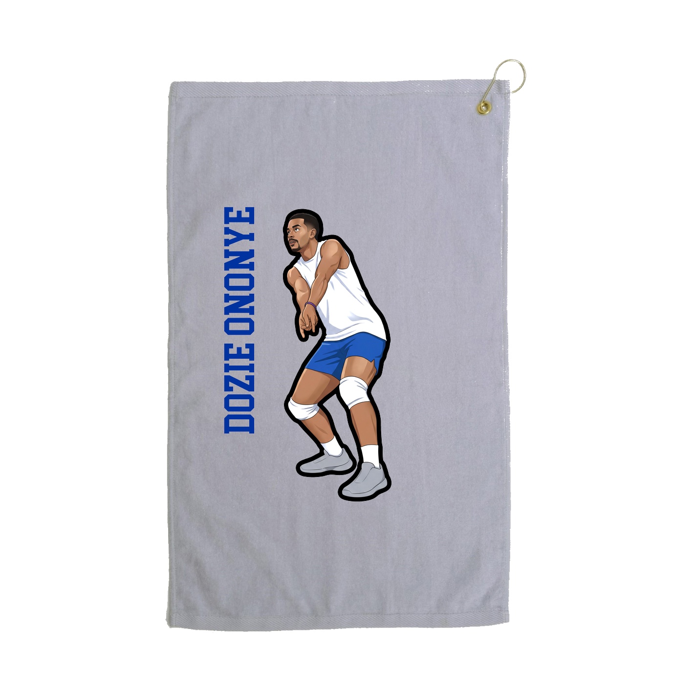 Golf Towel — Name Vertical in Grey