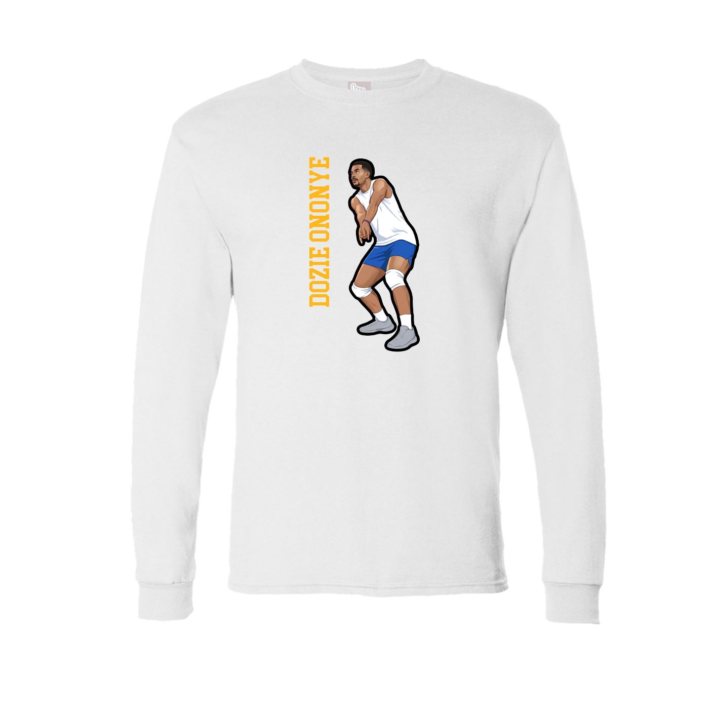 Long Sleeve Tee — Name Vertical in White