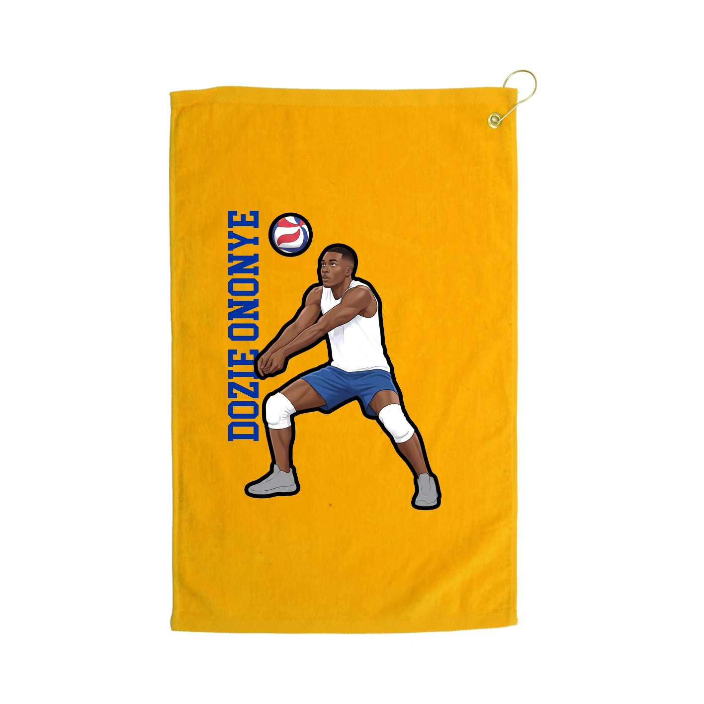 Golf Towel — Name Vertical in Gold