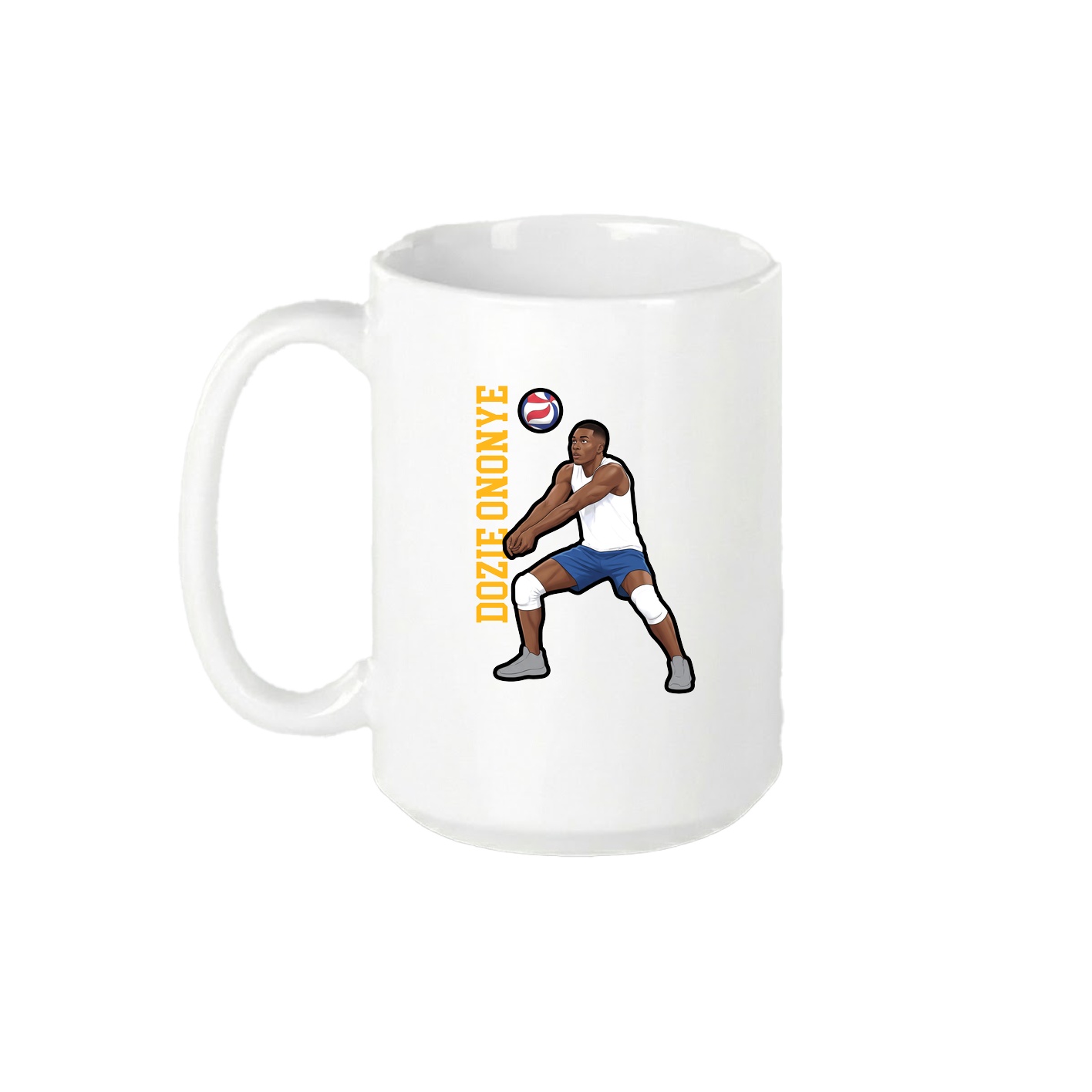 15oz Coffee Mug — Name Vertical in White