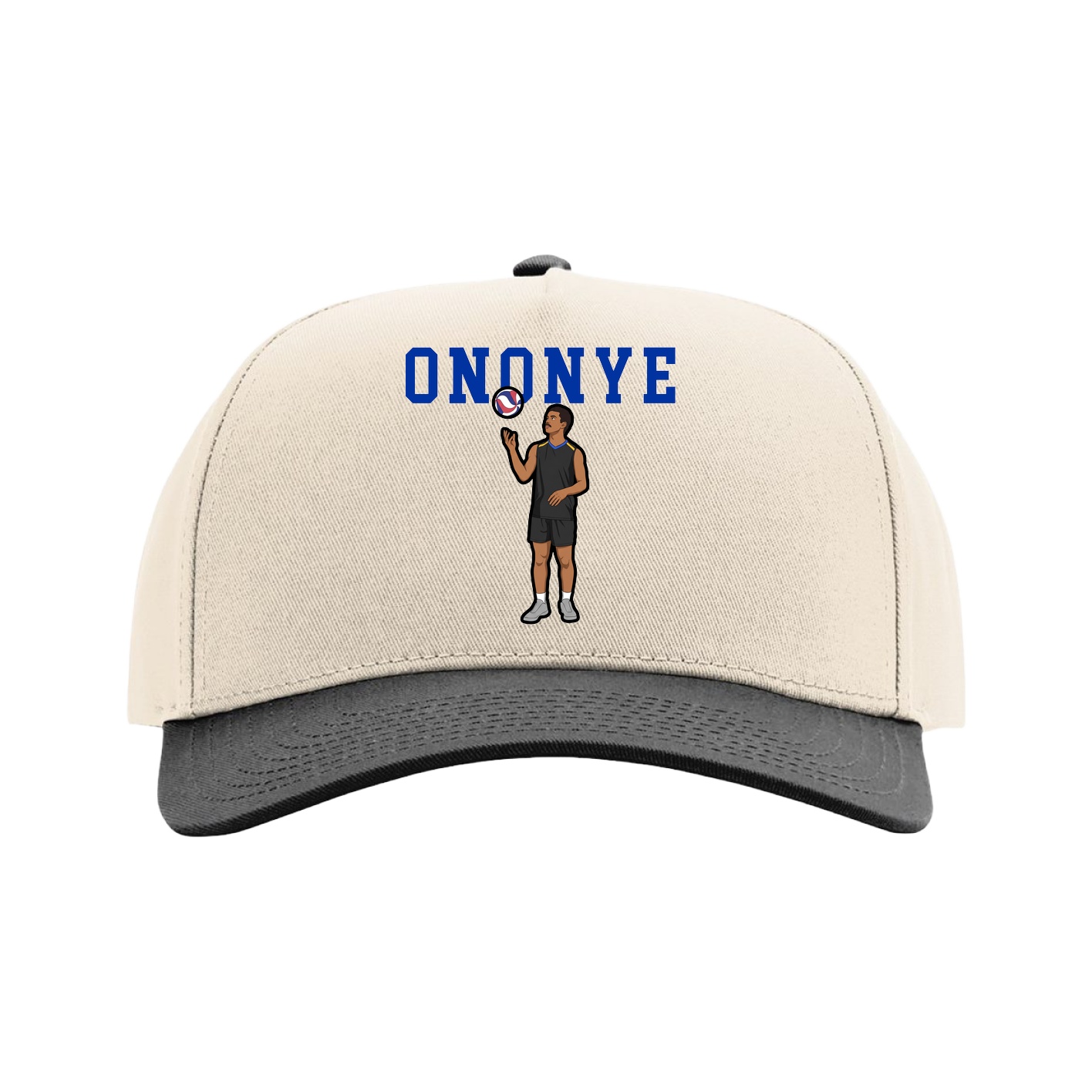 Full Fabric Five-Panel Champ Cap — Shirsey in Cream/Black