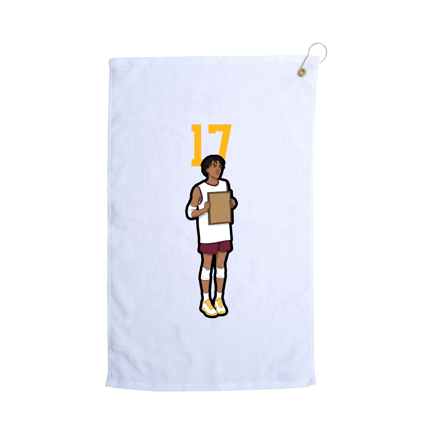 Golf Towel — Number Top in White