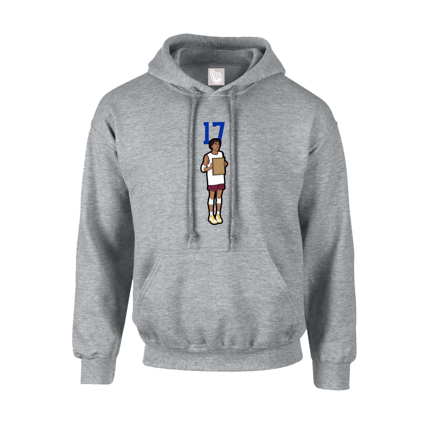 Hoodie — Number Top in Grey