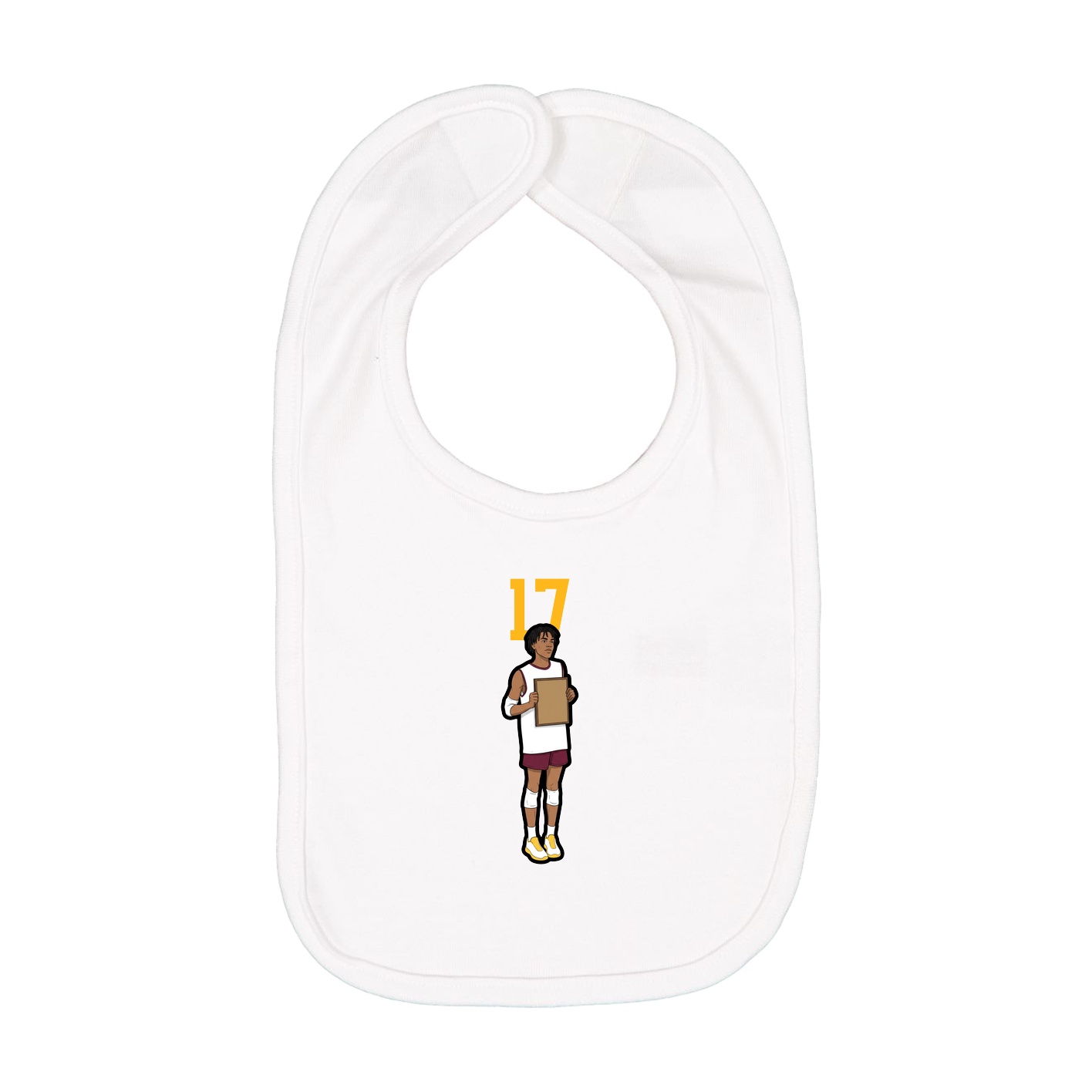 Infant Bib — Number Top in White