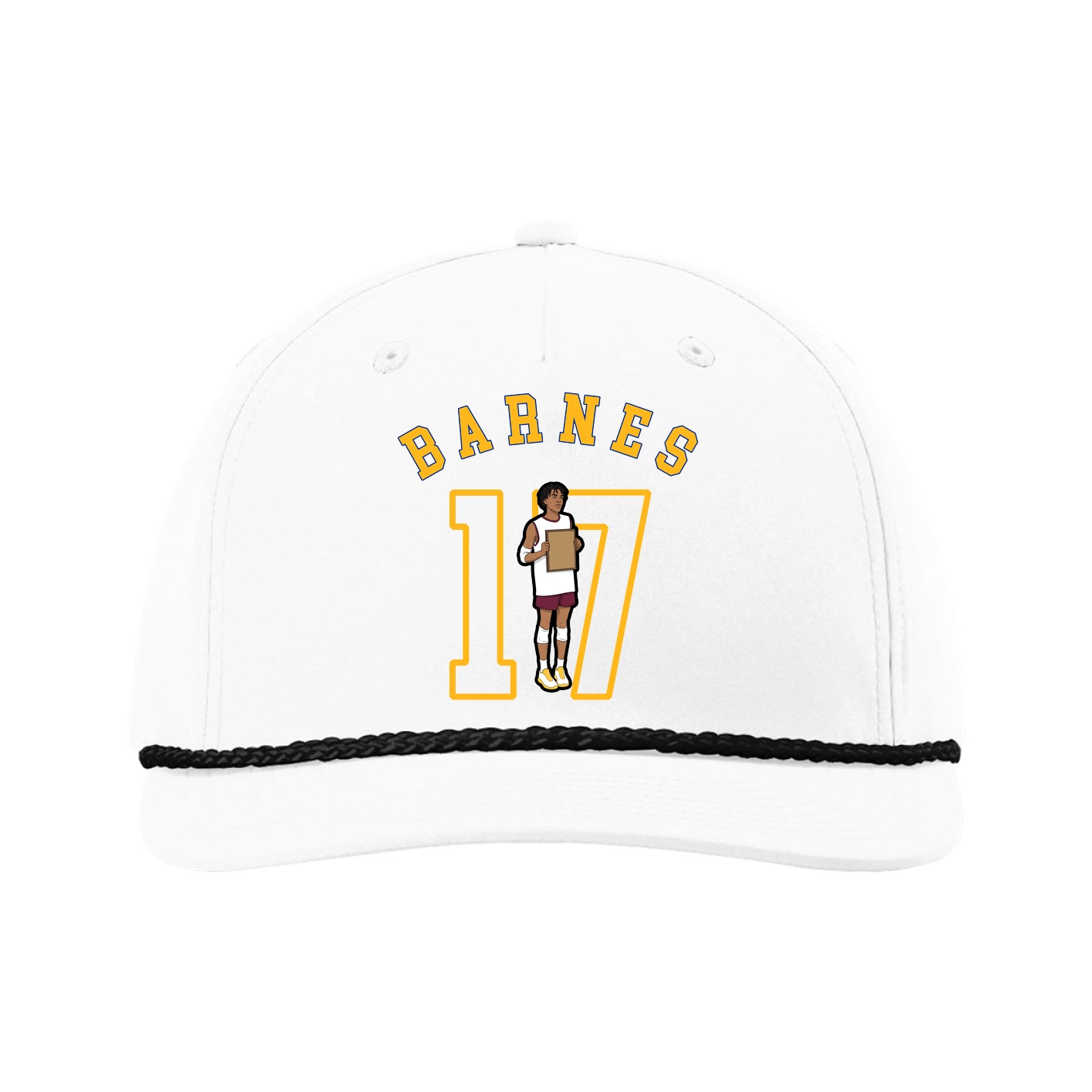 Five-Panel Classic Rope Cap — Shirsey Arch in White