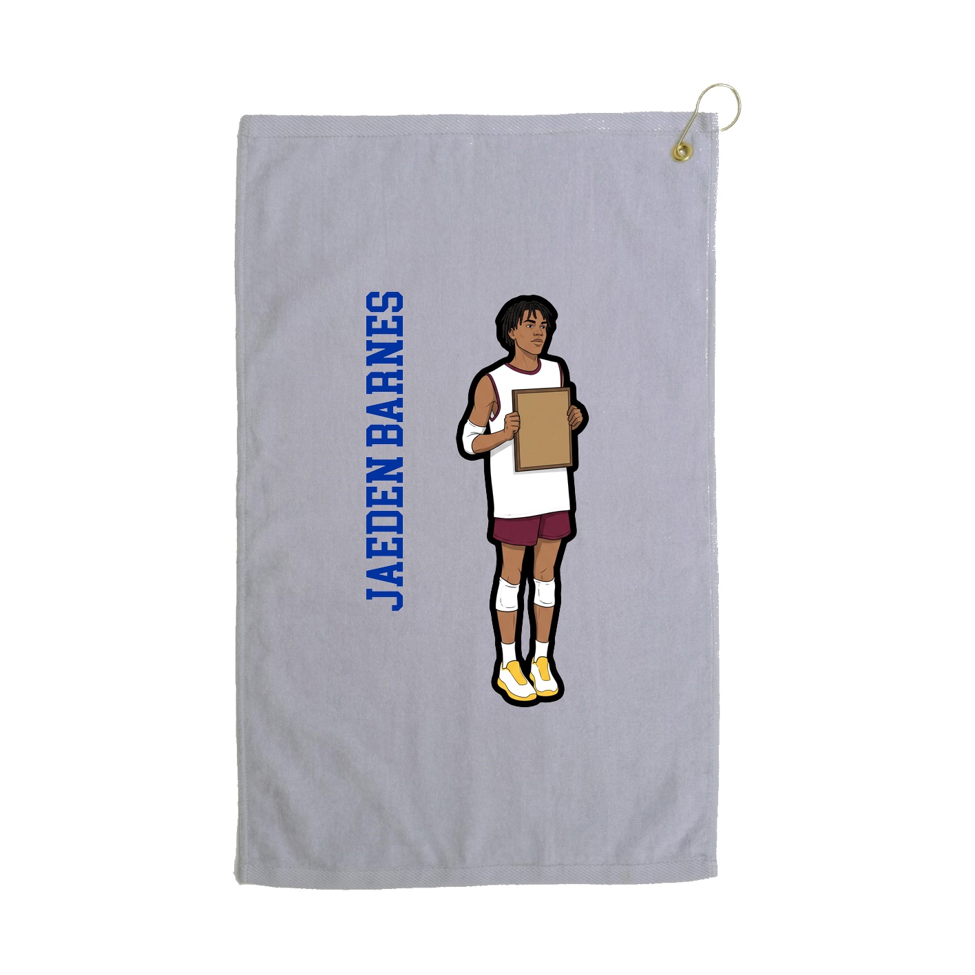 Golf Towel — Name Vertical in Grey