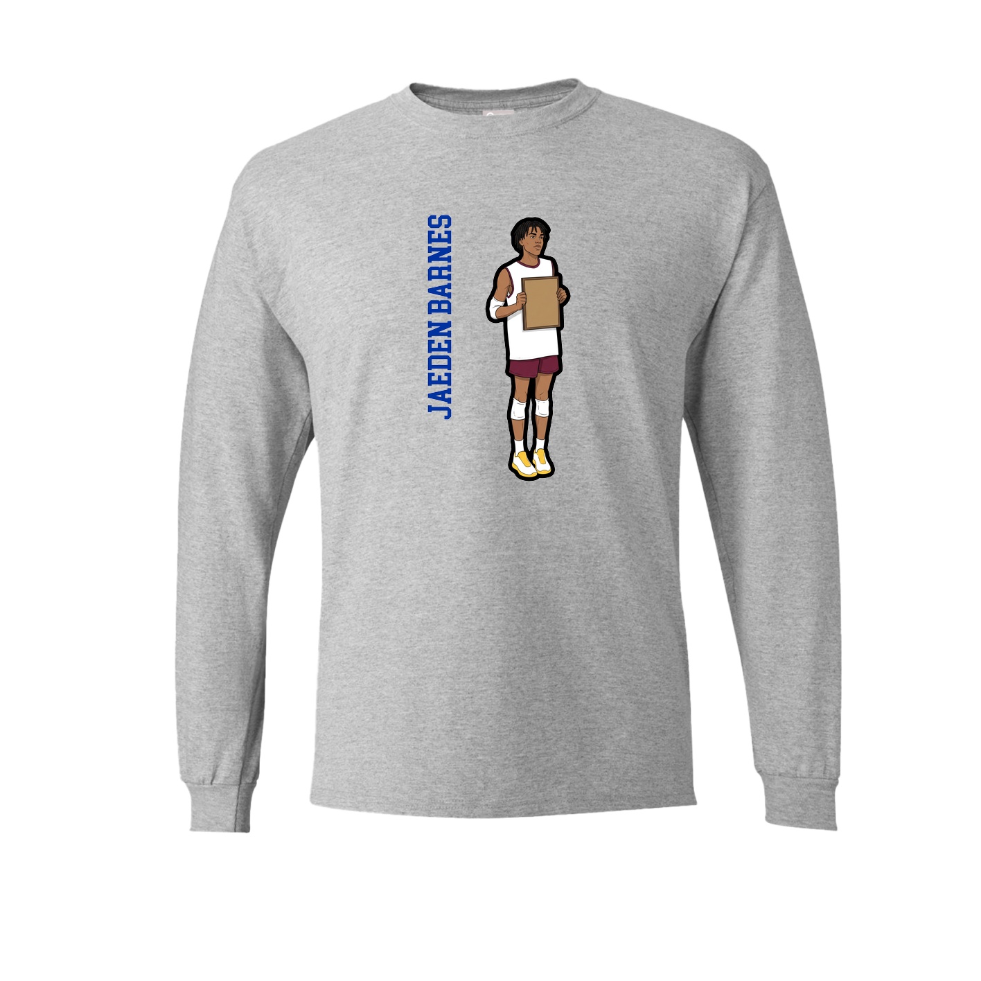 Long Sleeve Tee — Name Vertical in Grey