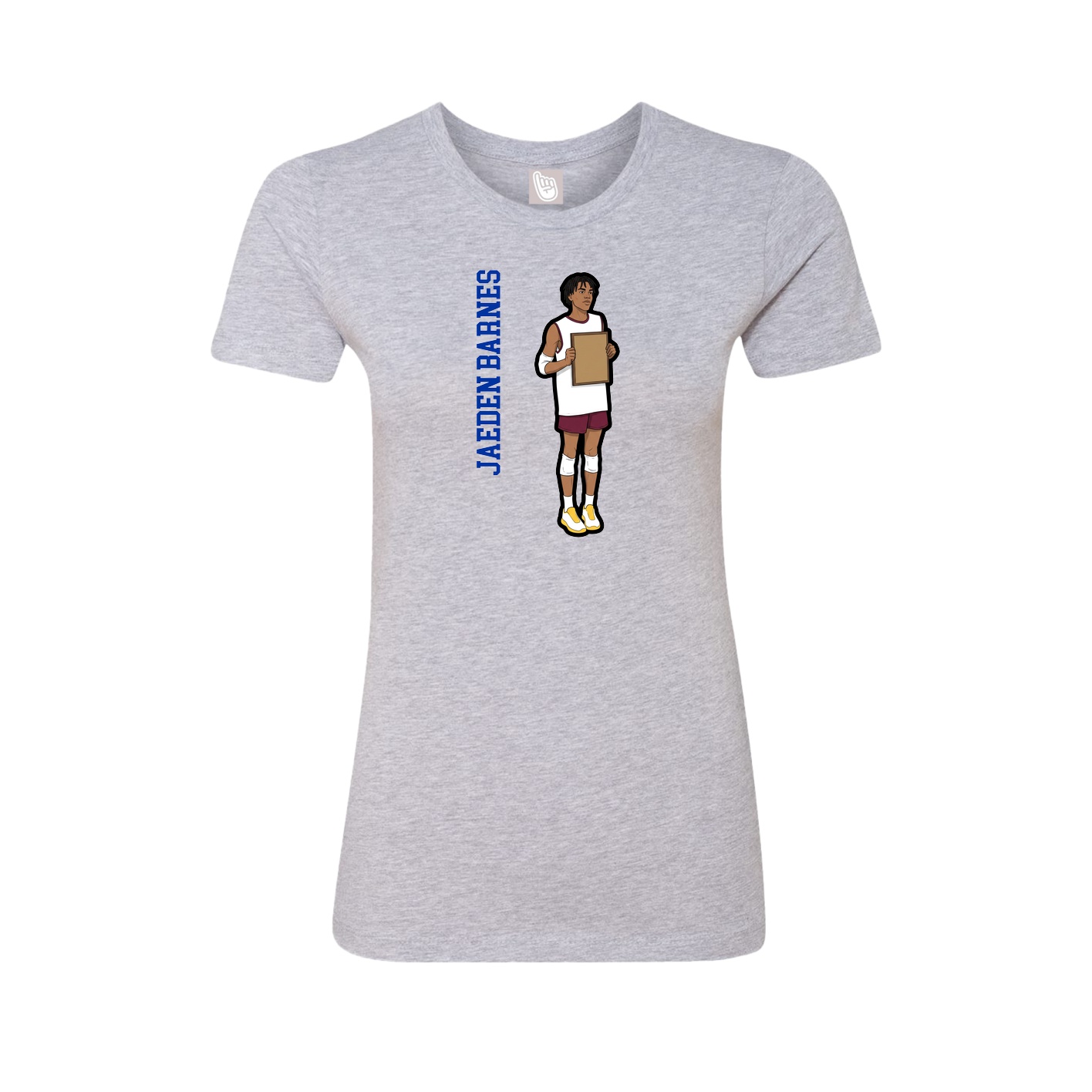 Womens Tee — Name Vertical in Grey