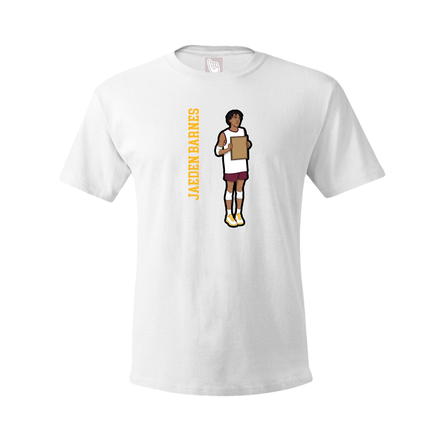 Youth Tee — Name Vertical in White