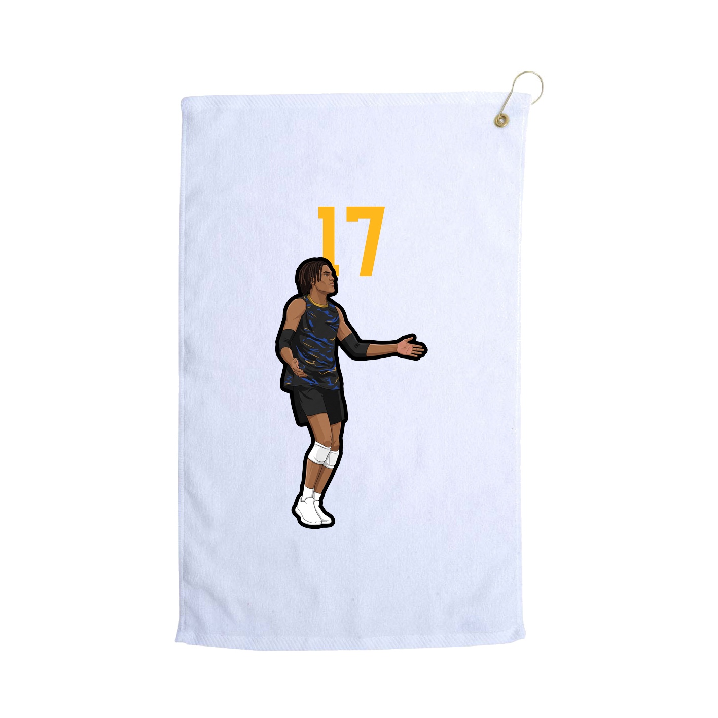 Golf Towel — Number Top in White