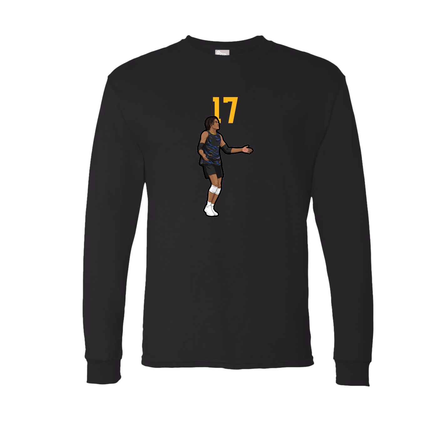 Long Sleeve Tee — Number Top in Black