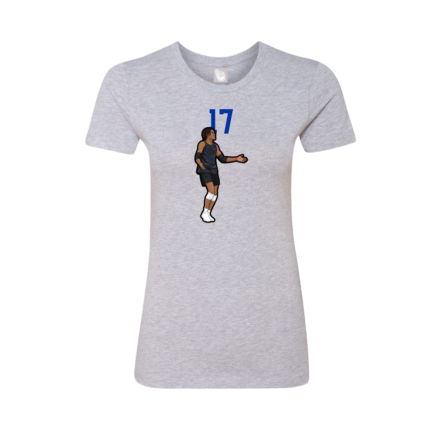 Fitted Women's Tee — Number Top in Grey