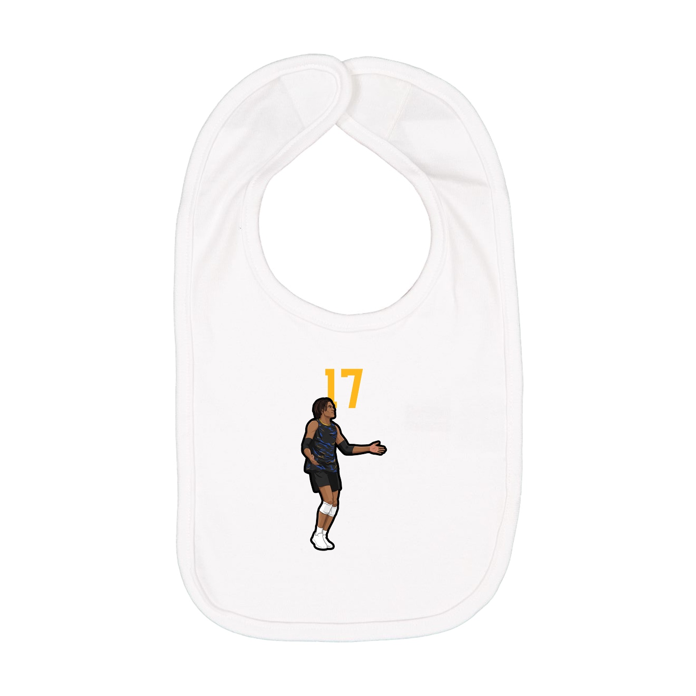 Infant Bib — Number Top in White