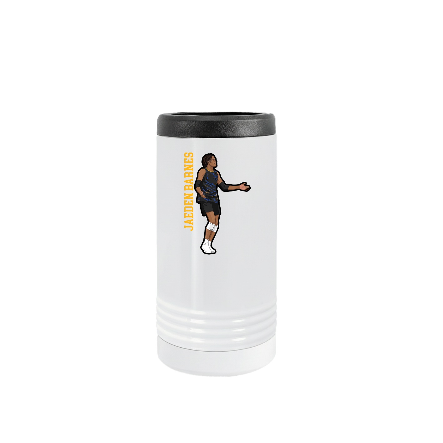 Slim Beverage Holder — Name Vertical in White