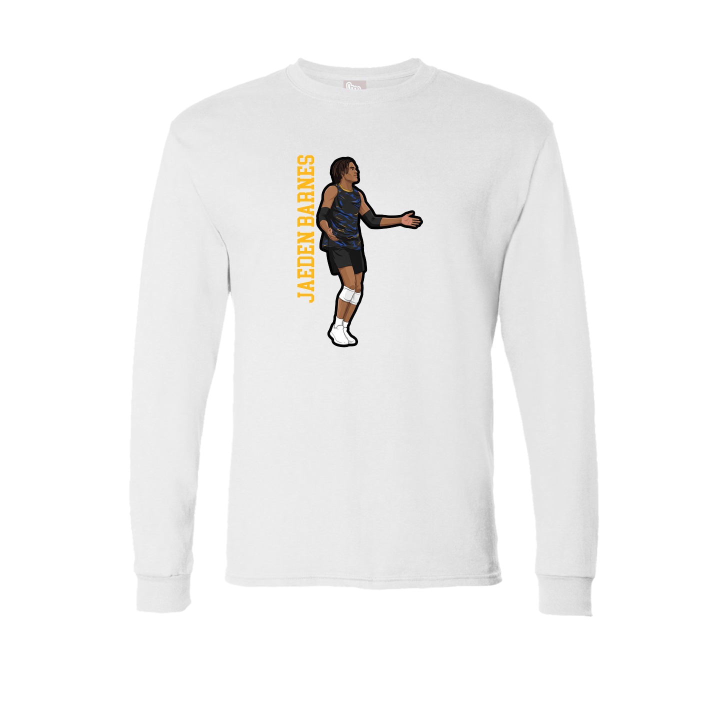 Long Sleeve Tee — Name Vertical in White