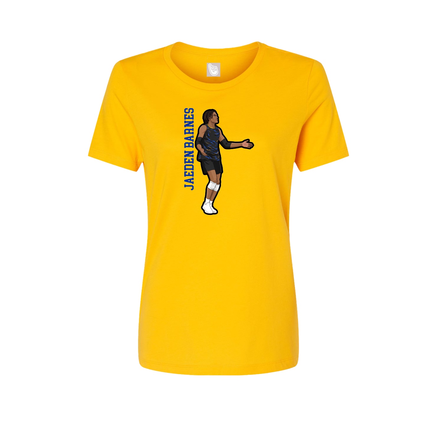 Fitted Women's Tee — Name Vertical in Gold