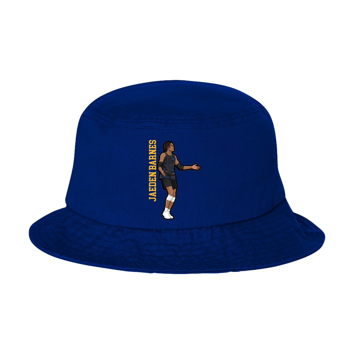 Bucket Cap — Name Vertical in Royal Blue