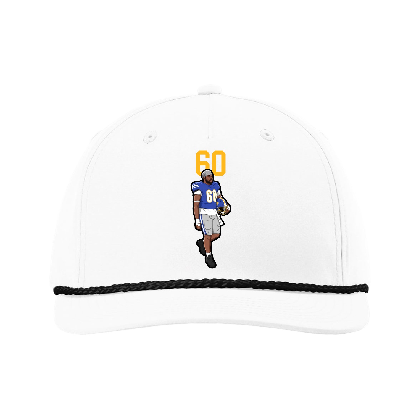 Five-Panel Classic Rope Cap — Number Top in White