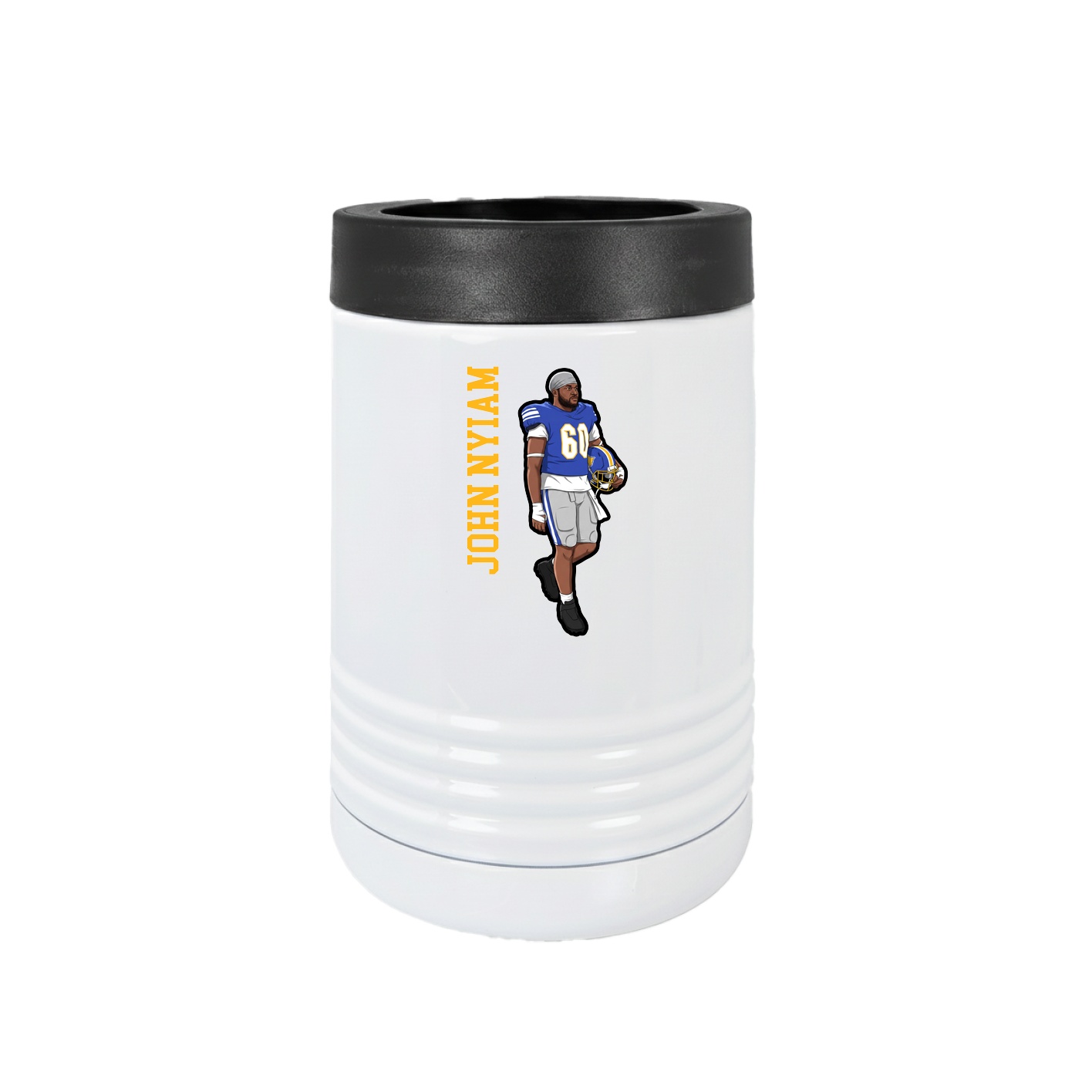 Beverage Holder — Name Vertical in White