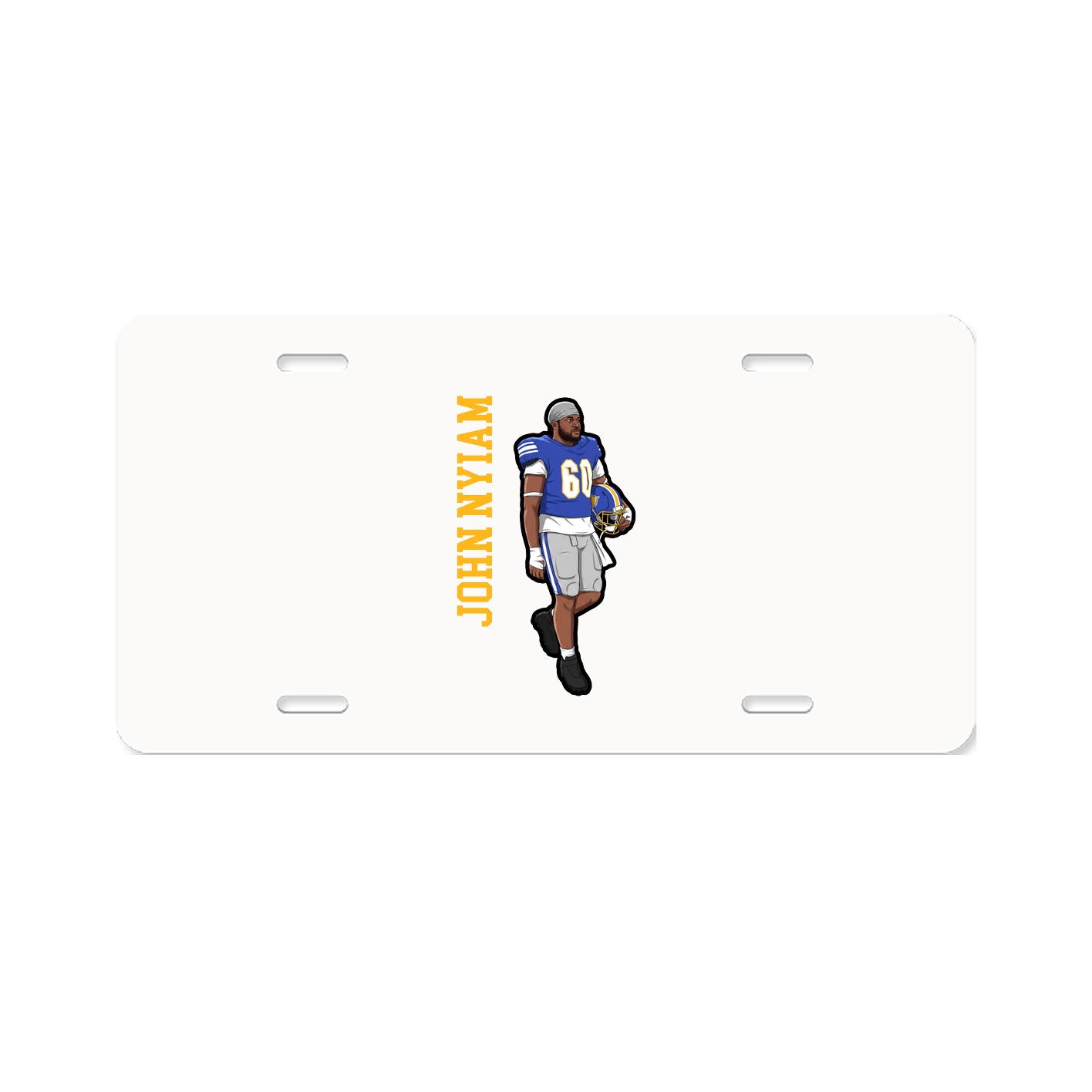 License Plate — Name Vertical in Classic