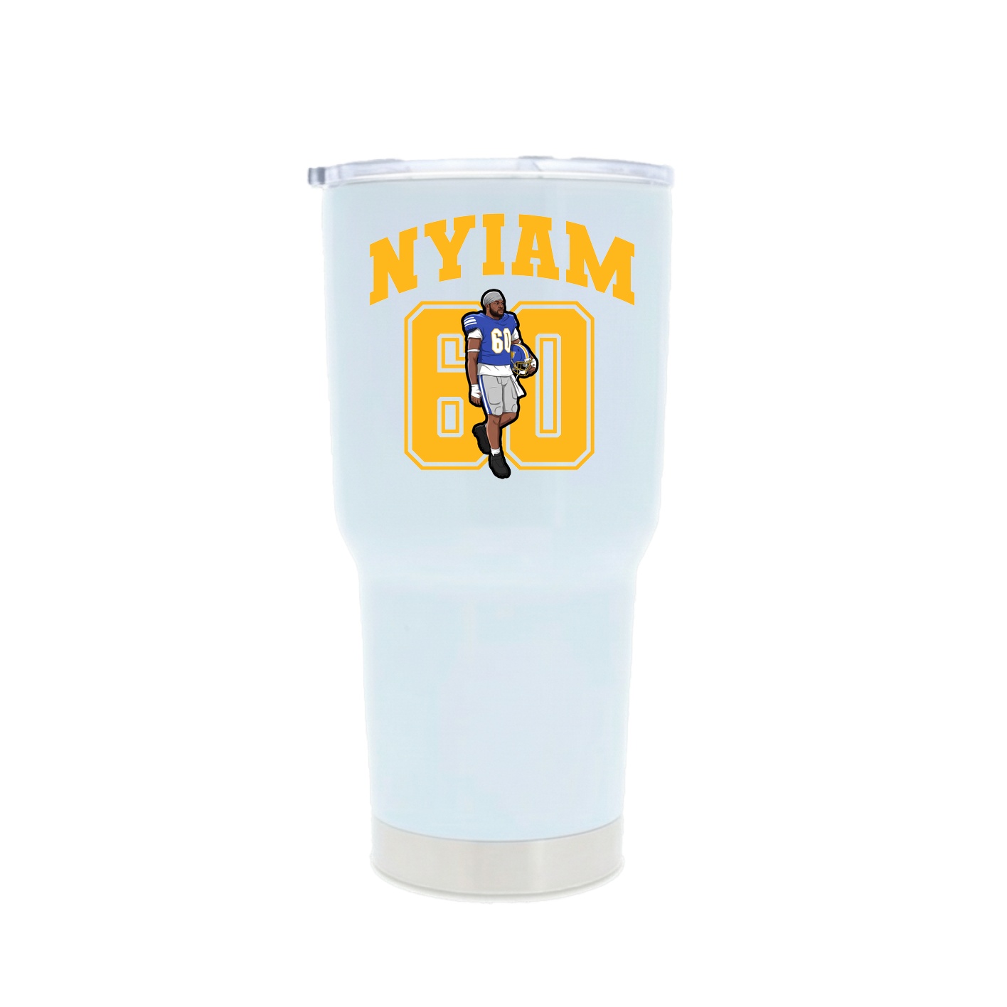30oz Stainless Steel Tumbler — Number in White
