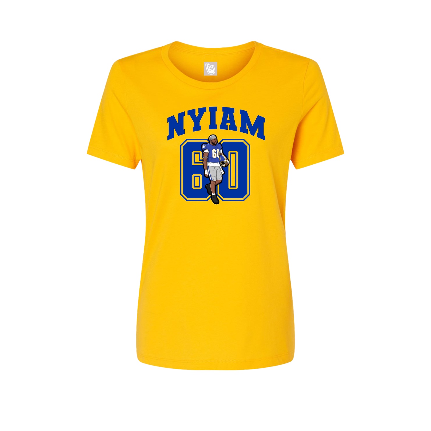 Fitted Women's Tee — Number in Gold