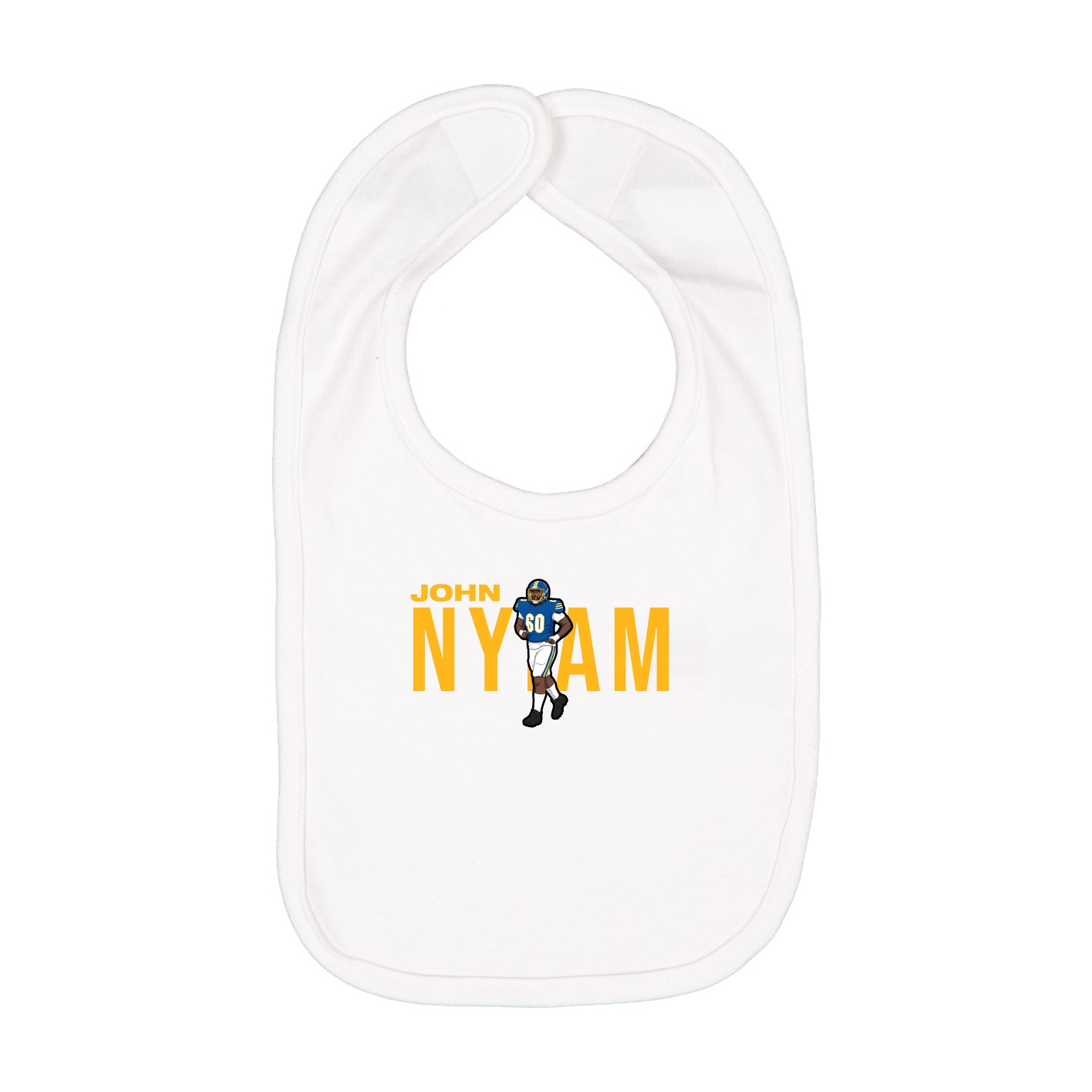 Infant Bib — Player Name in White