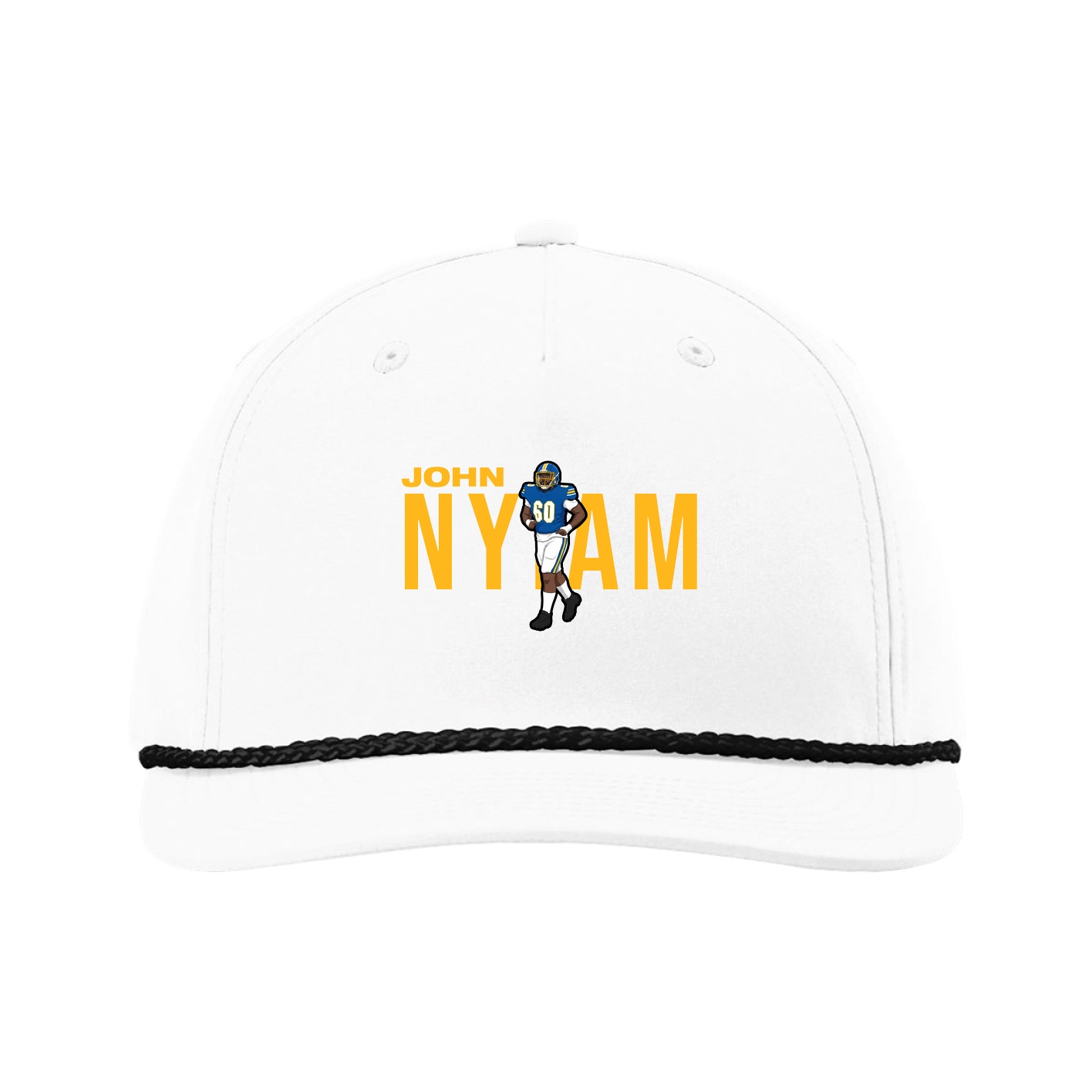 Five-Panel Classic Rope Cap — Player Name in White