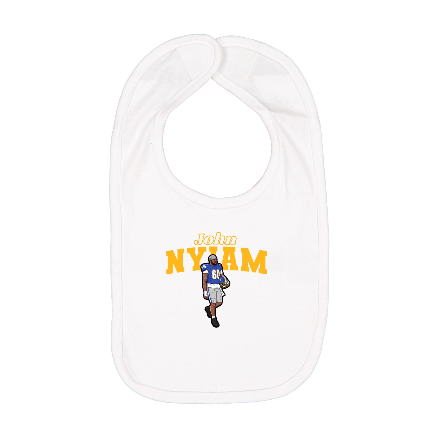 Infant Bib — Name Arch in White