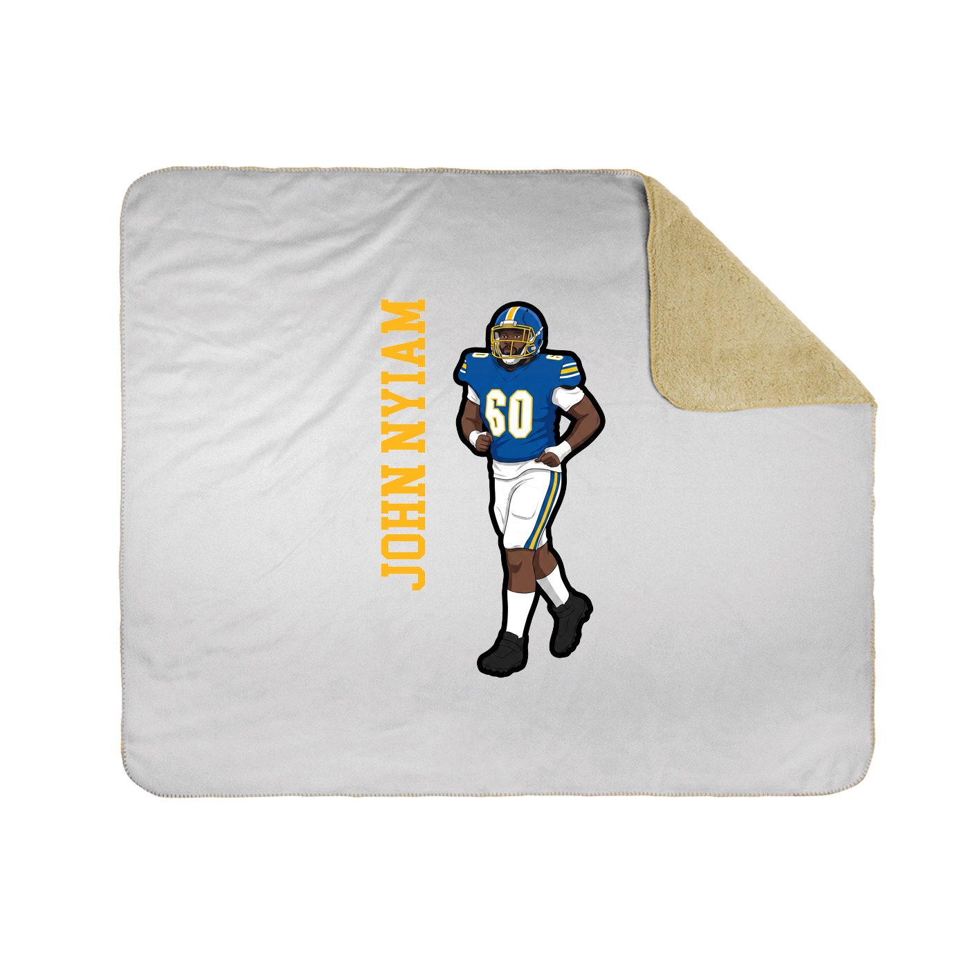 Throw Blanket — Name Vertical in White