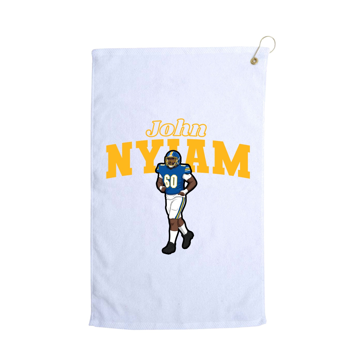 Golf Towel — Name Arch in White