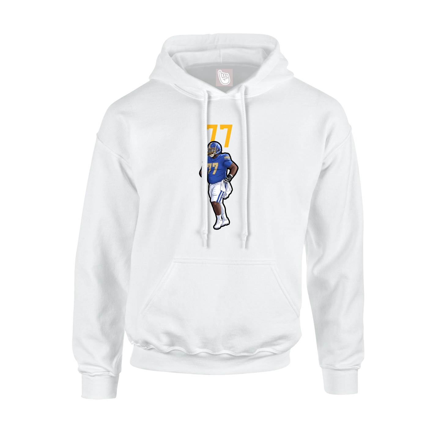 Youth Hoodie — Number Top in White