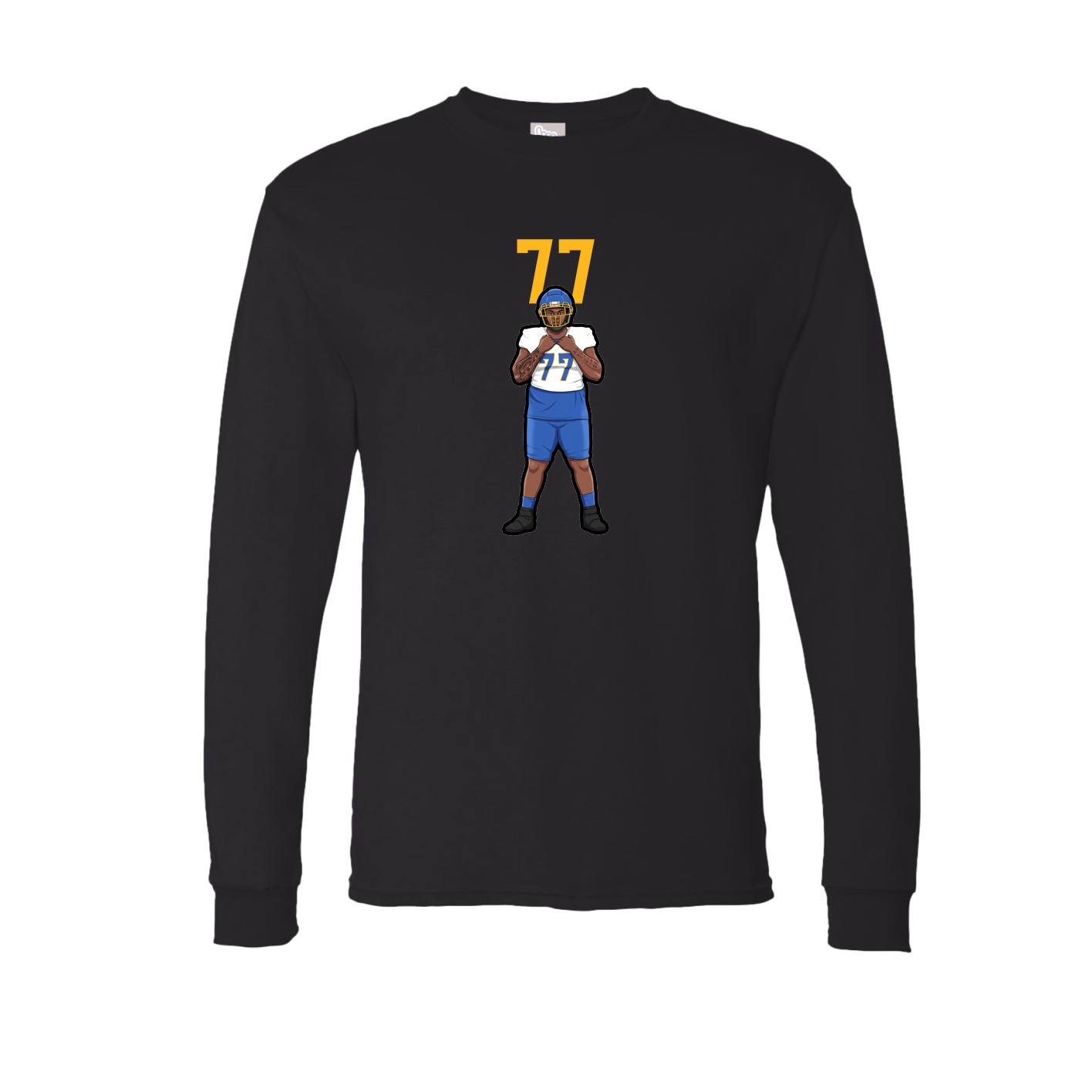 Long Sleeve Tee — Number Top in Black
