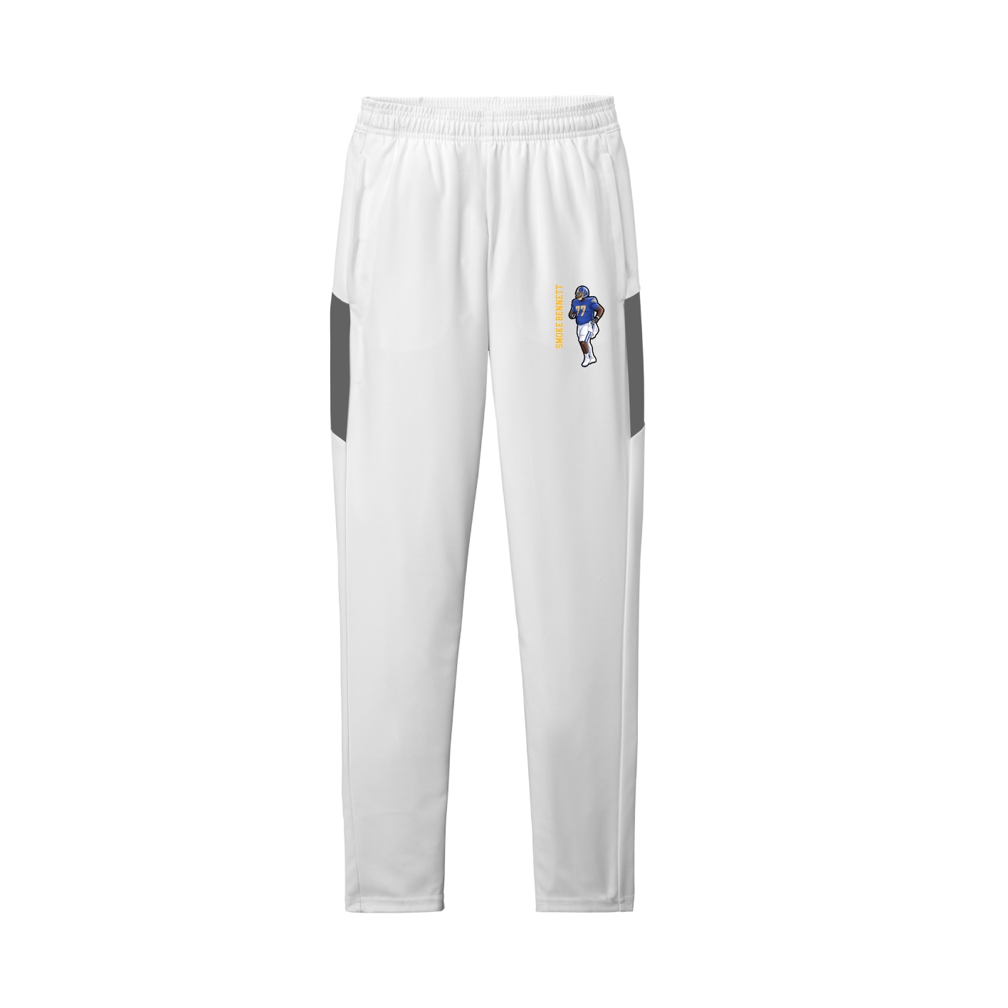 Team Travel Pant — Name Vertical in White/Grey