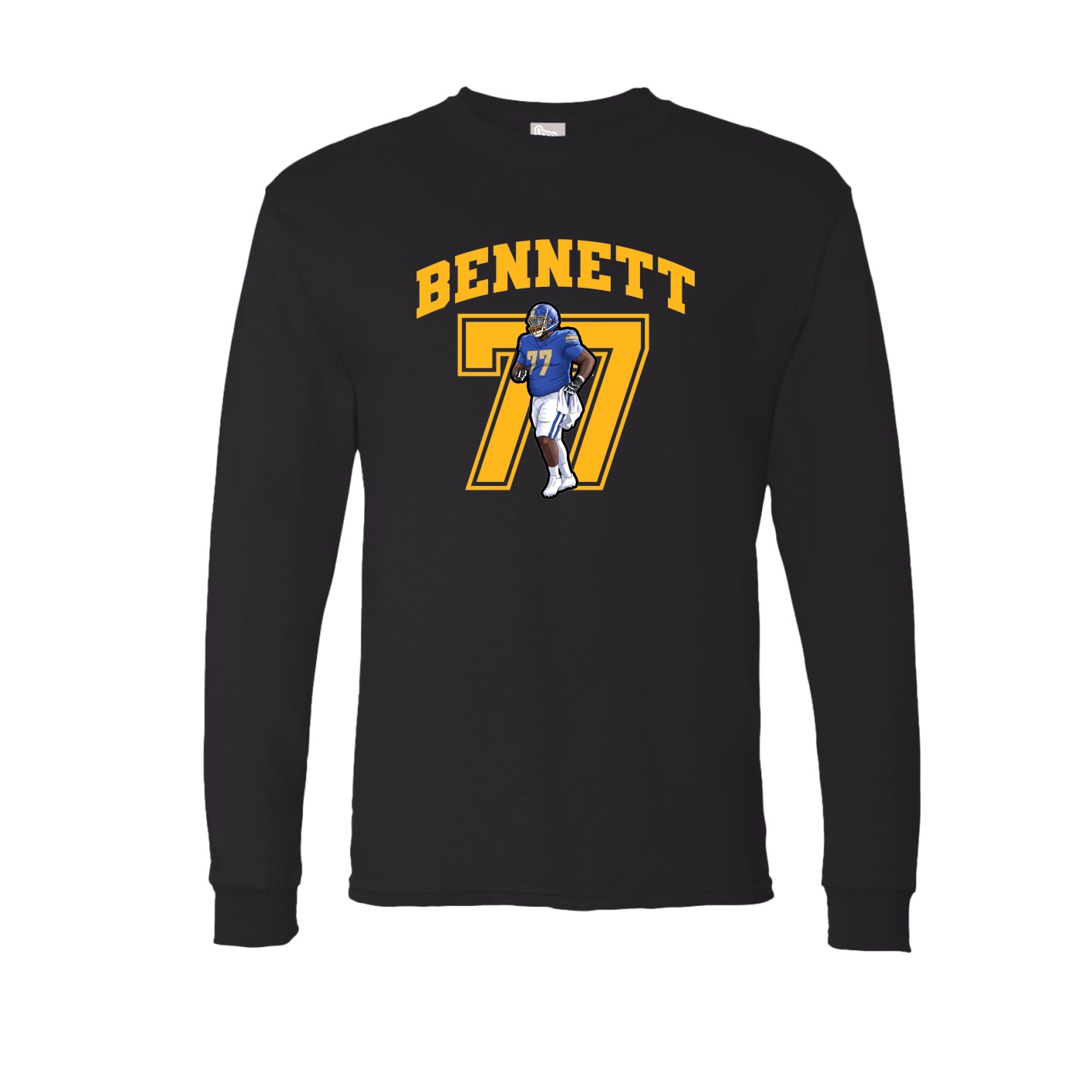 Long Sleeve Tee — Number in Black