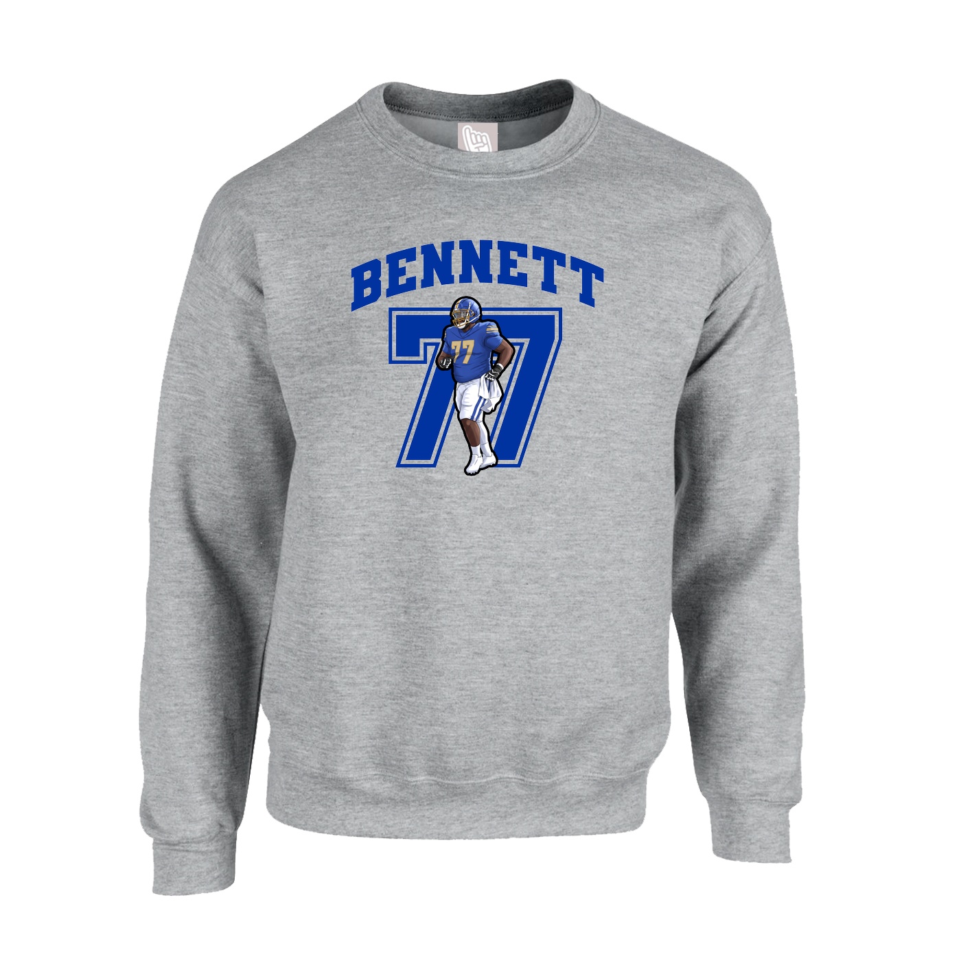 Fleece Crew — Number in Grey
