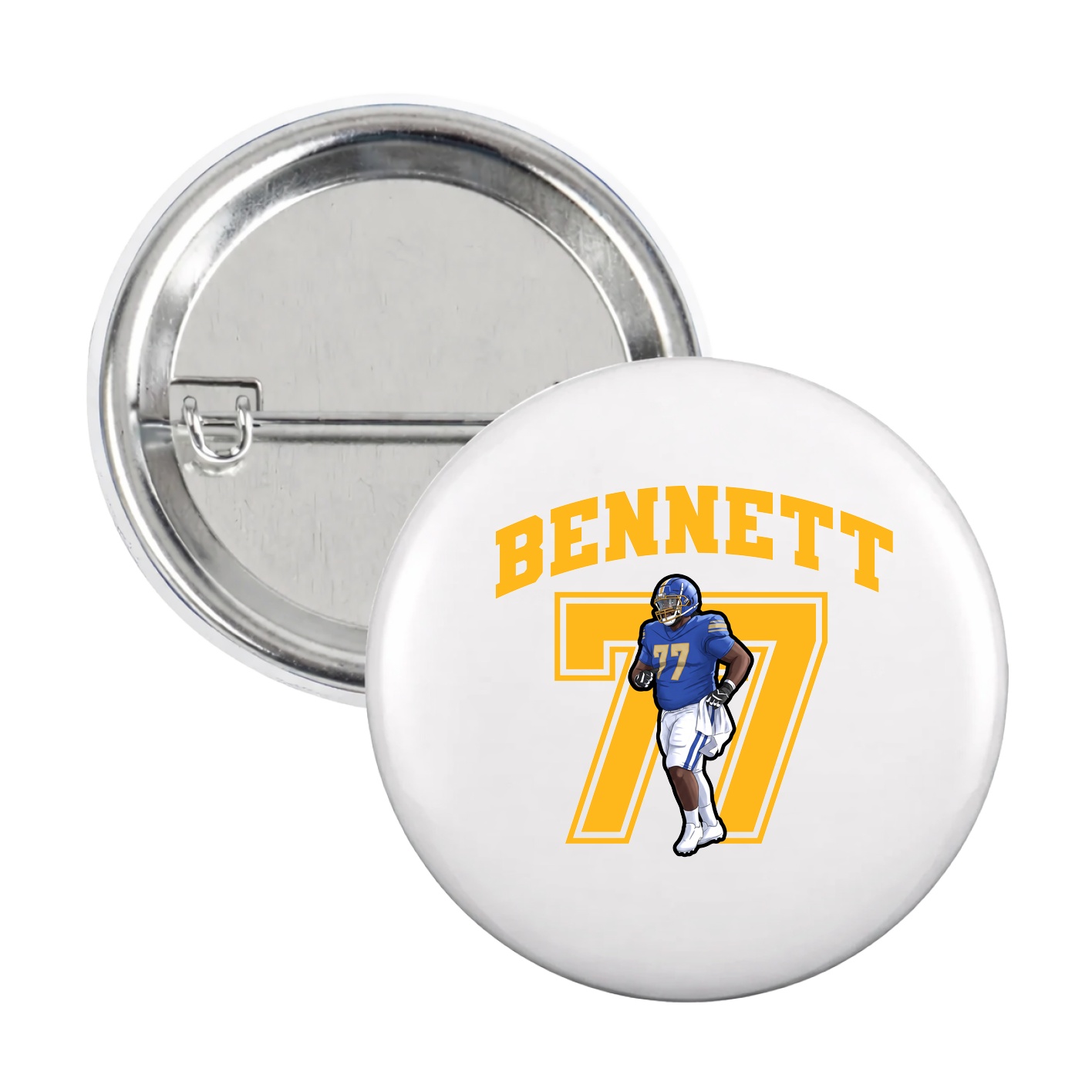 Game Day Button — Number in White
