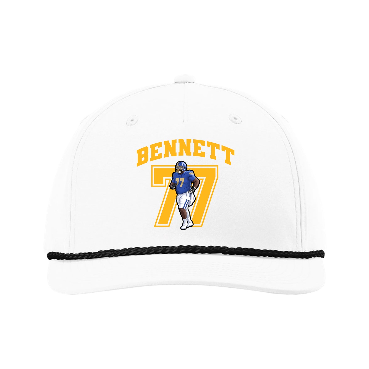 Five-Panel Classic Rope Cap — Number in White