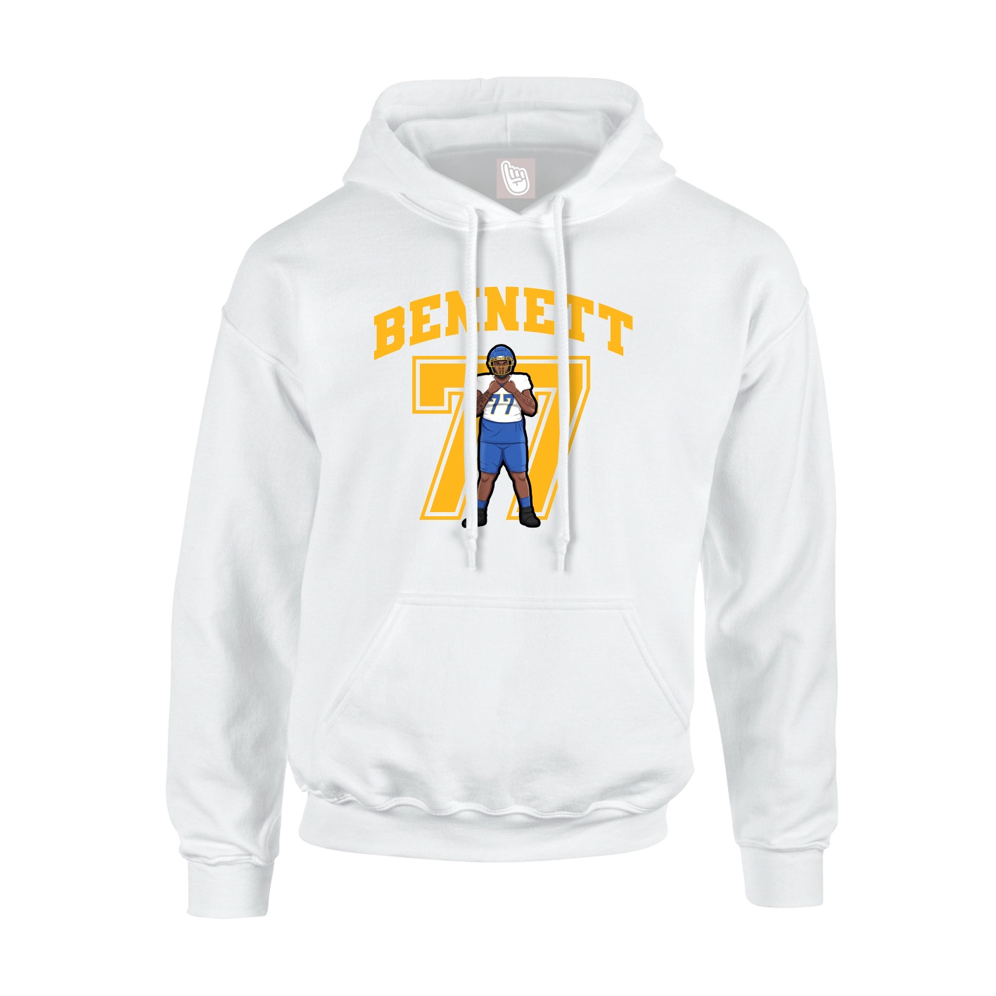 Hoodie — Number in White