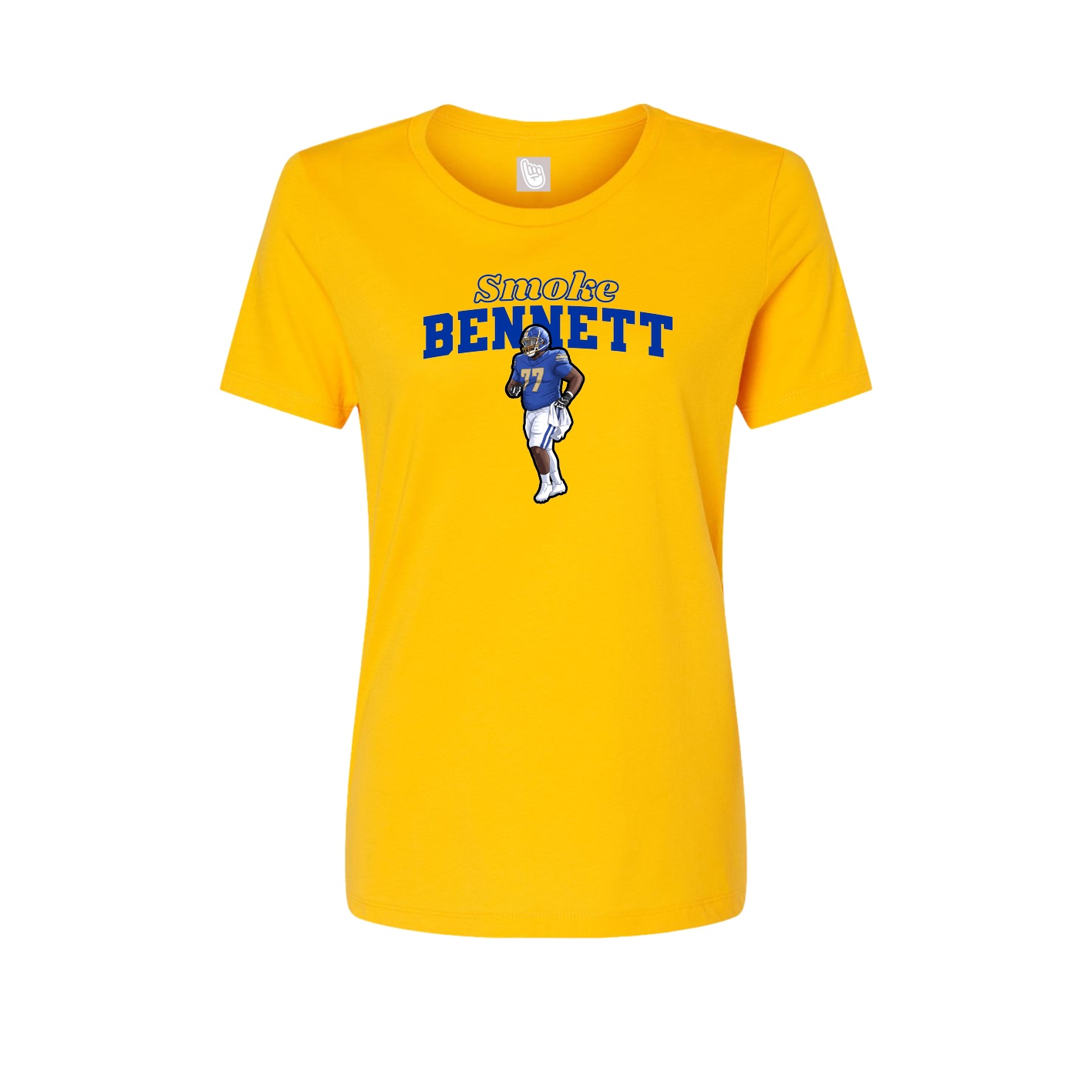 Fitted Women's Tee — Name Arch in Gold
