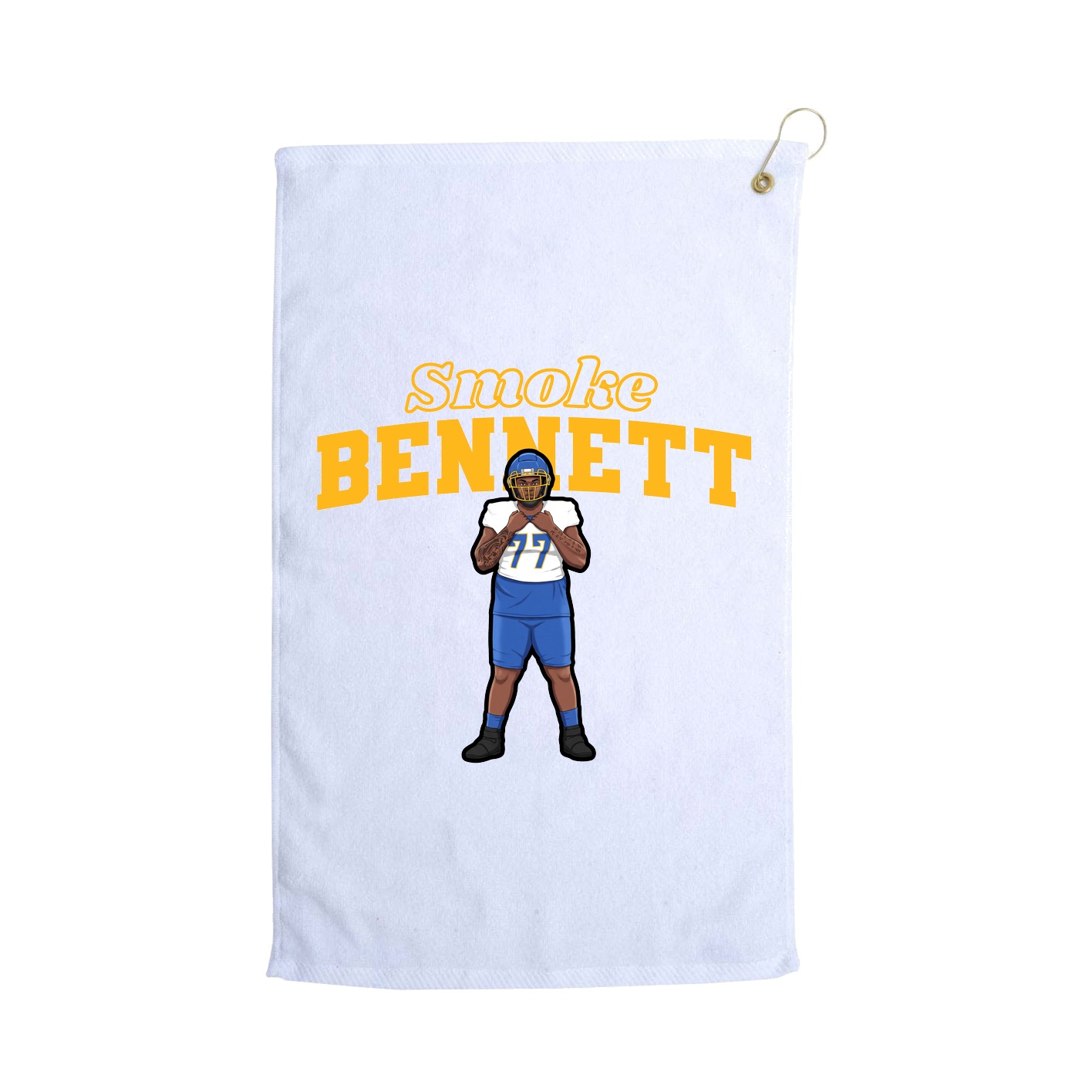 Golf Towel — Name Arch in White