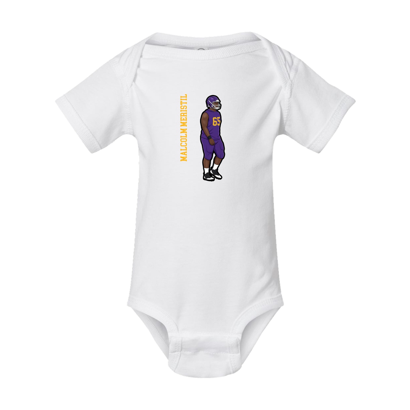 Baby Onesie — Name Vertical in White