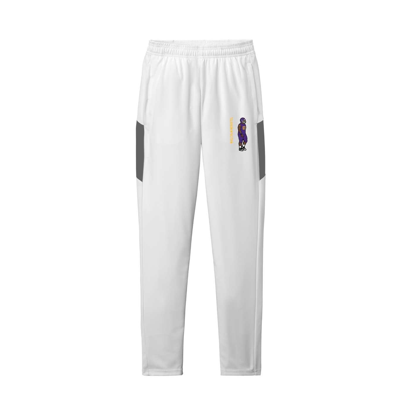 Team Travel Pant — Name Vertical in White/Grey
